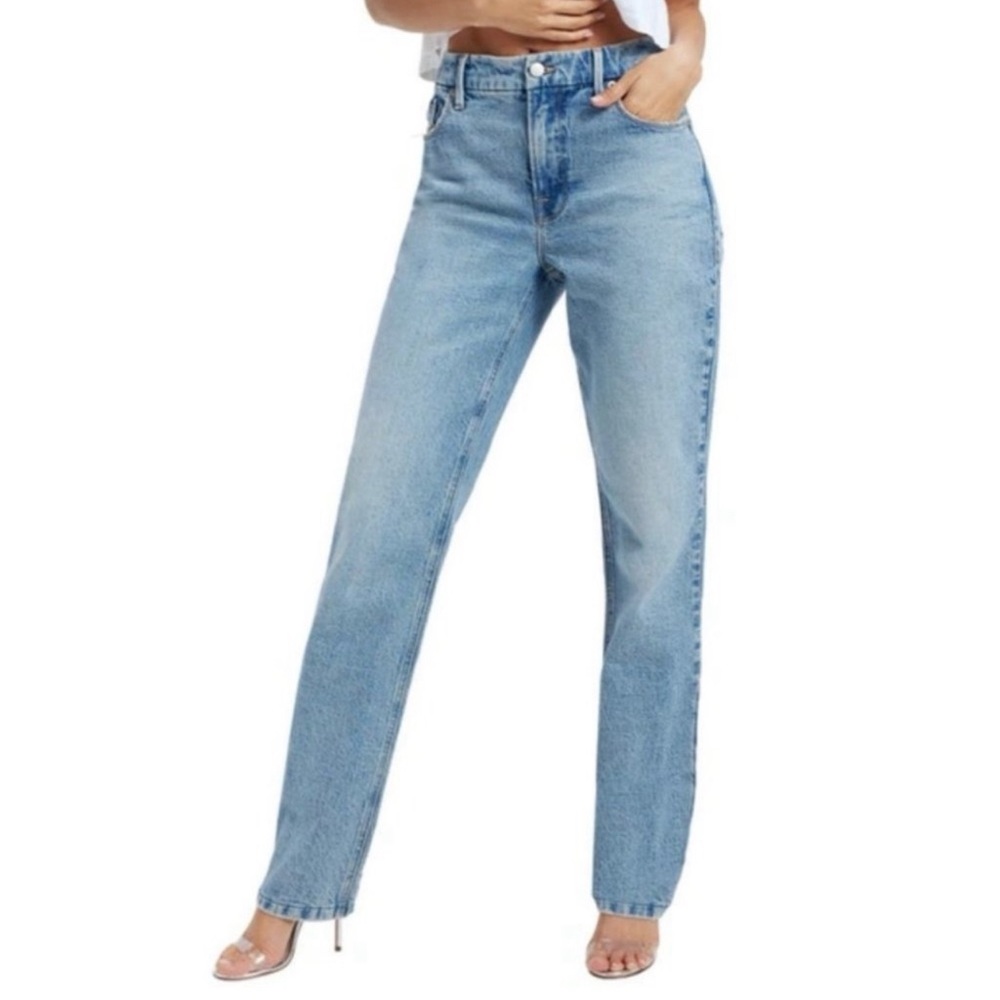 NWT Good American Denim Good Icon High Rise Straight Jeans
